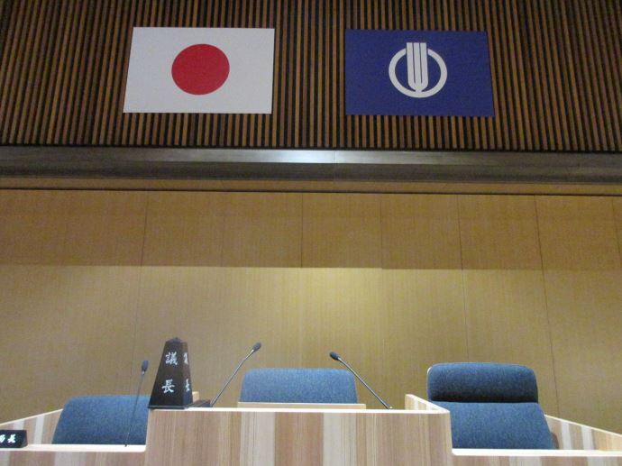 写真:議会議長席