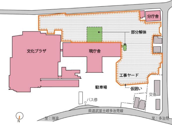 平面図:新庁舎進捗状況 平成29年12月