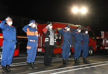 写真:消防団年末特別夜警開始式の様子