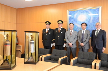 写真:消防団長、副分団長のあいさつ