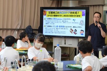 写真:防災歯磨き教室