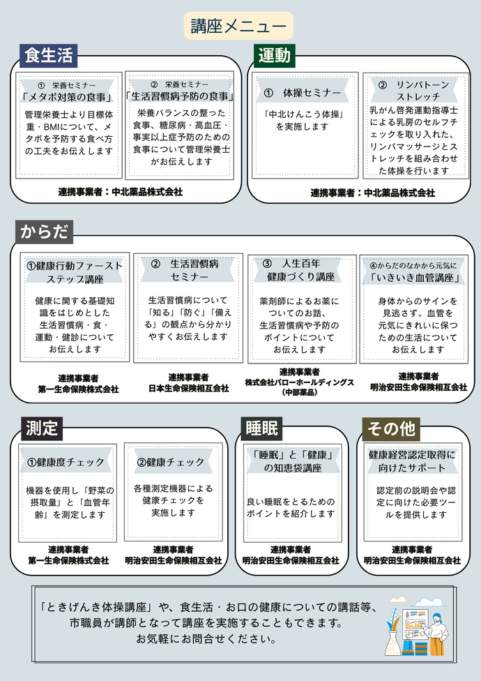 講座内容一覧
