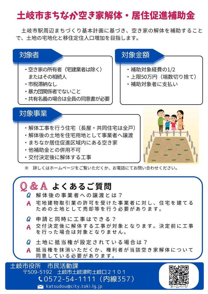 まちなか空き家解体・居住促進補助金チラシ